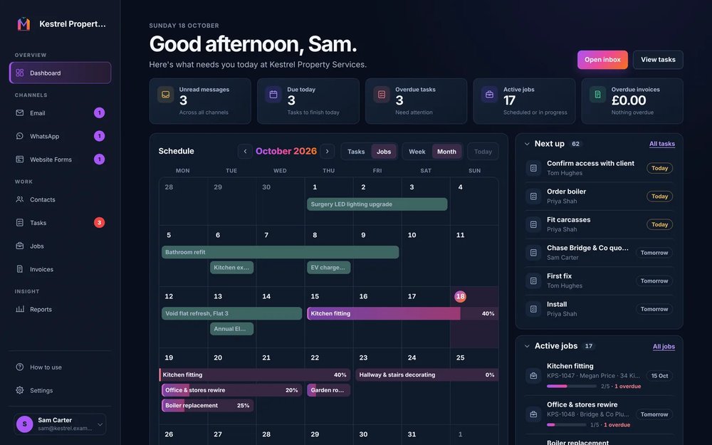 MojiCRM: enquiries, jobs and invoicing in one place